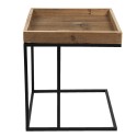 Clayre & Eef Side Table 40x40x45 cm Black Iron Wood Square