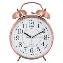 2Clayre & Eef Analog Alarm Clock 23x8x30 cm Copper colored Metal Glass