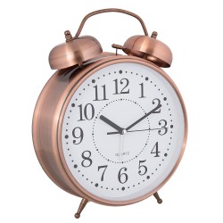 Clayre & Eef Alarm Clock  6AC0022 23*8*30 cm Copper Metal Glass Round