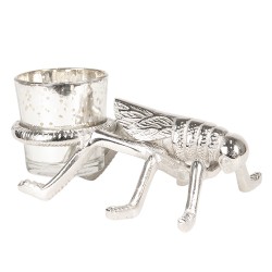 Clayre & Eef Tealight Holder Insect 17*11*6 cm Silver