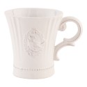 2Clayre & Eef Mug Ø 10*13*11 cm / 300 ml Bianco Ceramica
