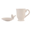 2Clayre & Eef Cup and Saucer 300 ml Beige Ceramic Round