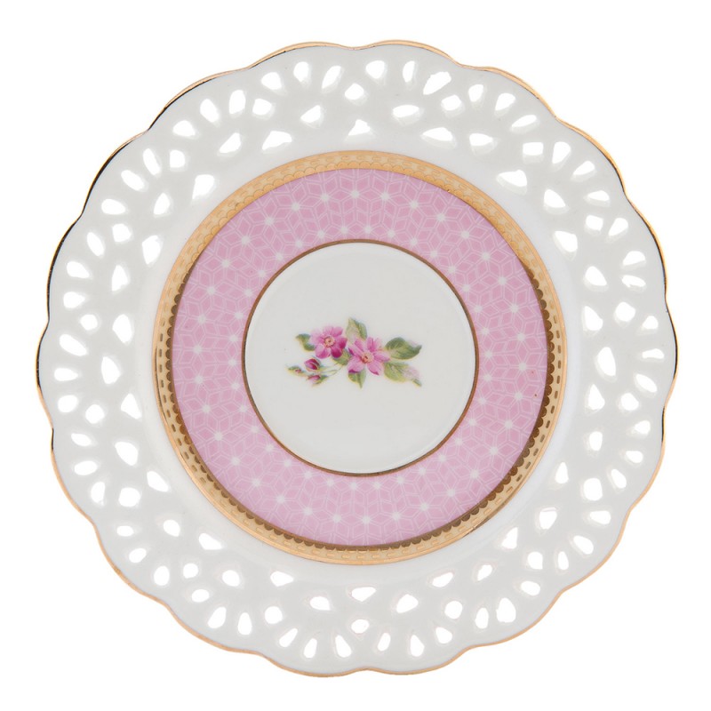 2Clayre & Eef Cup and Saucer 200 ml Pink Porcelain Round