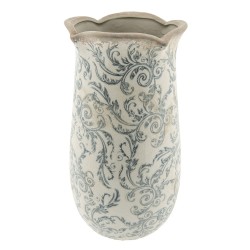 Clayre & Eef Plant Pot Ø 14*28 cm Beige Grey Ceramic Round