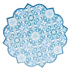 Clayre & Eef Dessous de Plat 20*20 cm Bleu Céramique Ronde