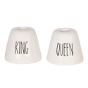 Clayre & Eef Portaspazzolino Bianco Ceramica King Queen