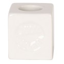 2Clayre & Eef Porta Spazzolini da Denti 4*4*4 cm Bianco Ceramica