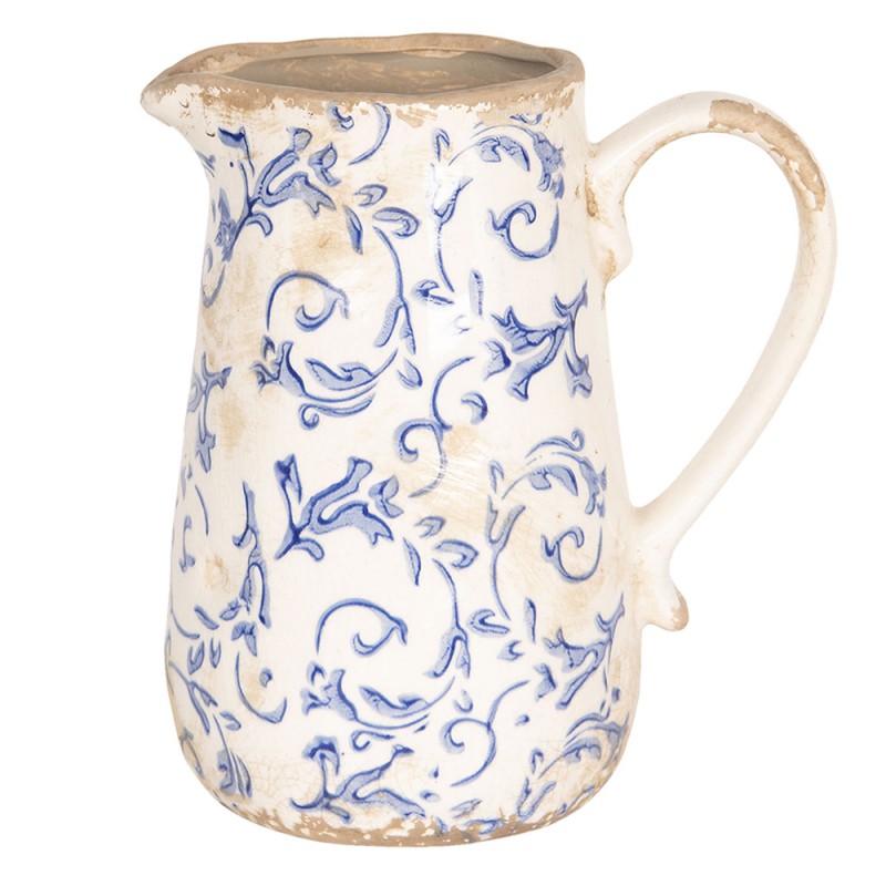Clayre & Eef Brocca Decorativa 17*12*18 cm / 1000 ml Multicolor  Ceramica Rotondo