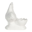 Clayre & Eef Egg Cup 11x9x13 cm White Ceramic Rooster
