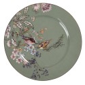 Clayre & Eef Breakfast Plate Ø 15 cm Green Ceramic Round Flowers