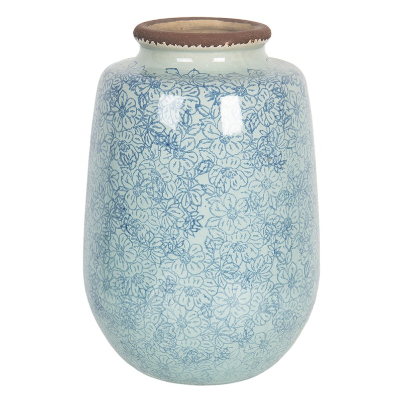 Clayre & Eef Vase Ø 17x26 cm Blau Keramik Rund