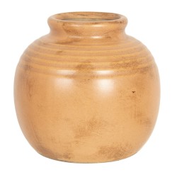 Clayre & Eef Vase 8 cm Braun Gelb Keramik Rund