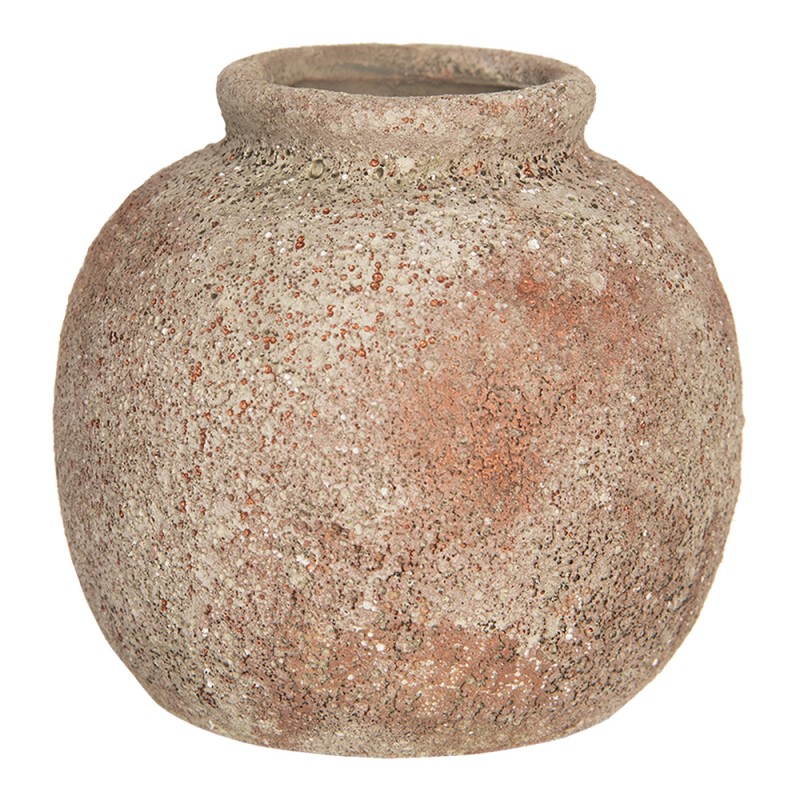 Clayre & Eef Vase 8 cm Braun Keramik Rund