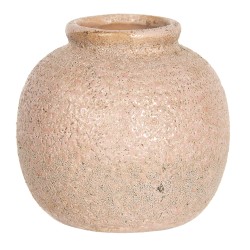 Clayre & Eef Vaas  8 cm Roze Beige Keramiek Rond