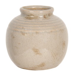 Clayre & Eef Vaso  8 cm Beige Ceramica Rotondo
