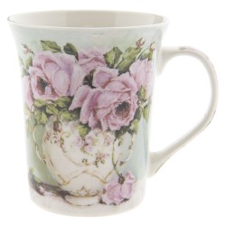 Clayre & Eef Mugs Set of 4 300 ml Multi colored Porcelain Round