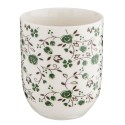 2Clayre & Eef Mug 100 ml White Green Porcelain Round