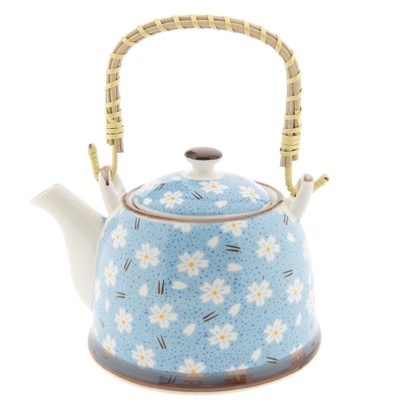 2Clayre & Eef Teapot with Infuser 700 ml Blue Porcelain Round