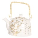 Clayre & Eef Teapot with Infuser 800 ml Beige Brown Porcelain Round Flowers