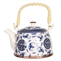 Clayre & Eef Teapot with Infuser 800 ml Blue Porcelain Round