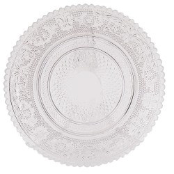 Clayre & Eef Breakfast Plates Ø 15 cm Transparent Glass Small Plate