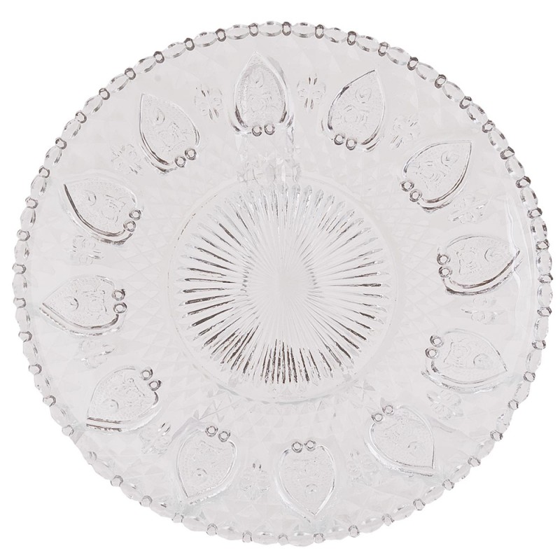 2Clayre & Eef Breakfast Plates Ø 20 cm Transparent Glass
