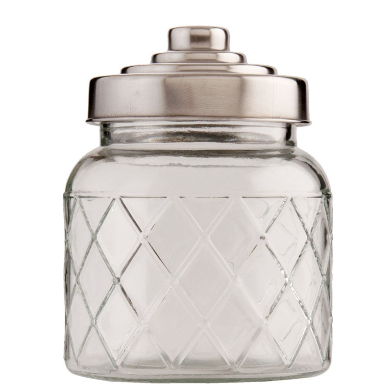 2Clayre & Eef Glass Jar 600 ml Transparent Glass Round