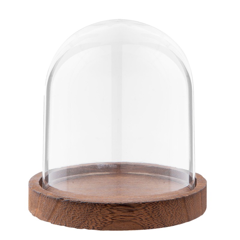 Clayre & Eef Glocke Ø 12x16 cm Transparant Glas Holz