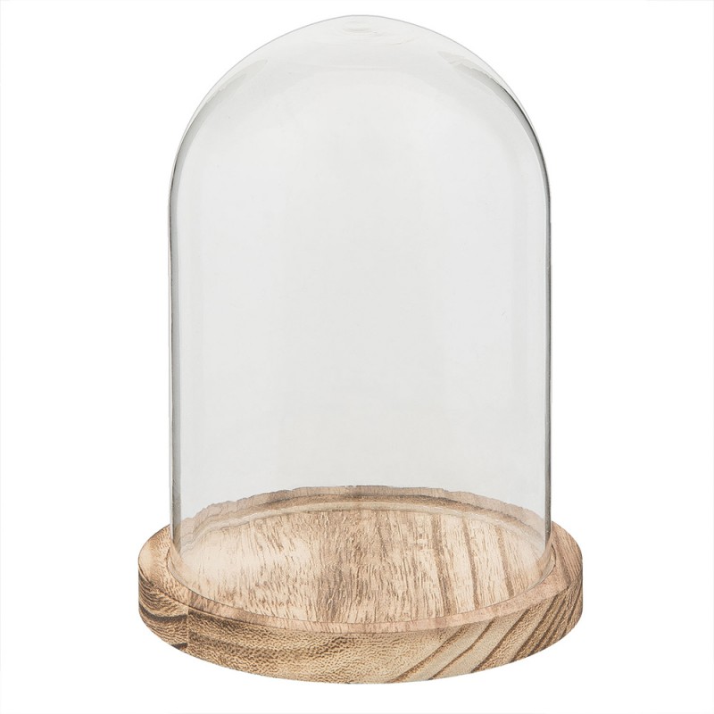 Clayre & Eef Cloche Ø 12x17 cm Transparent Glass Wood