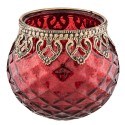 2Clayre & Eef Tealight Holder Ø 10x10 cm Red Gold colored