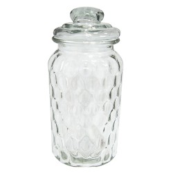 Clayre & Eef Glass Jar 6GL2384L Ø 10*22 cm Transparent Glass Round Balls