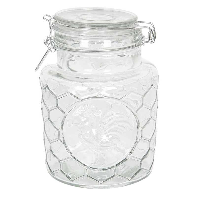 2Clayre & Eef Glass Jar 1300 ml Transparent Glass Round