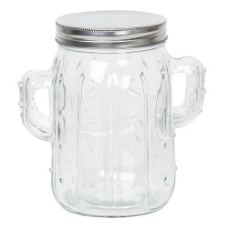 Clayre & Eef Glass Jar Cactus 1000 ml Transparent Glass