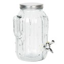 2Clayre & Eef Drinks Dispenser 6GL2415 3300 ml Transparent Glass Round Cactus