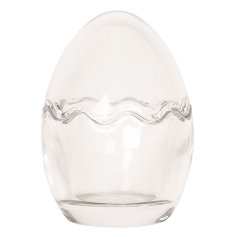 2Clayre & Eef Glass Jar Ø 6x9 cm Transparent Glass