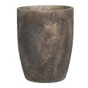 Clayre & Eef Tealight Holder Ø 9x11 cm Brown Grey Glass Round