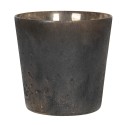 Clayre & Eef Tealight Holder Ø 10x9 cm Brown Glass Round