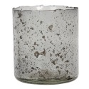 Clayre & Eef Tealight Holder Ø 10x12 cm Grey Glass Round