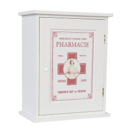 Clayre & Eef Armoire à pharmacie 24*13*30 cm Blanc Bois Rectangle