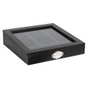 Clayre & Eef Cutlery Tray 30x30x8 cm Black Wood Glass Square
