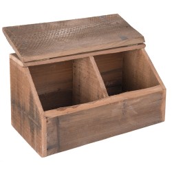Clayre & Eef Box Aufbewahrung 40*21*22 cm Braun Holz
