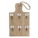 Clayre & Eef Key Rack 21x45 cm Brown Wood Metal Rectangle