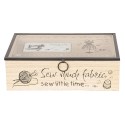 2Clayre & Eef Sewing box 25*17*8 cm Brown Wood Glass