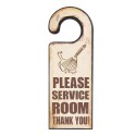 Clayre & Eef Text Sign 11x30 cm Brown Wood Rectangle Service Room