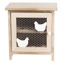 Clayre & Eef Egg Cabinet 20x14x21 cm Brown Wood Metal Chickens