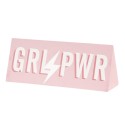 Clayre & Eef Text Sign 20x6x8 cm Pink Wood GRL PWR