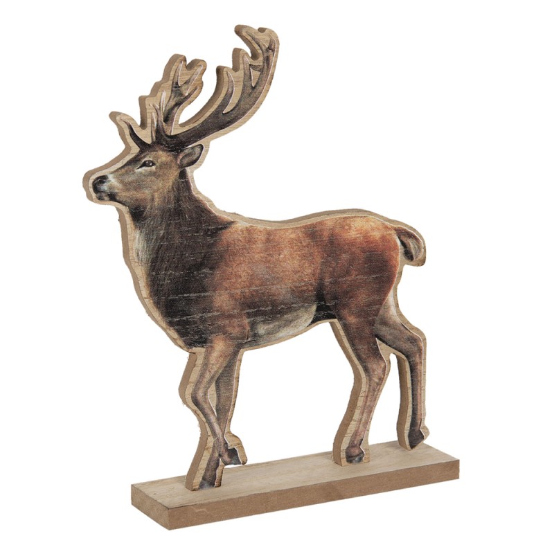 Clayre & Eef Decoration Deer 22x5x26 cm Brown Wood