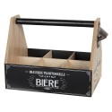 Clayre & Eef Bottle Rack with Bottles 29x19x20 cm Brown MDF Iron Rectangle Biere