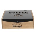 Clayre & Eef Tea Box with 9 Compartments 24x25x8 cm Brown Wood Rectangle
