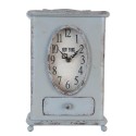 2Clayre & Eef Horloge de table 20x13x30 cm Gris Fer Ovale